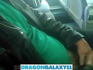 We were on the bus giving a risky blowjob to my best friend. Almost got caught flashing tits in public exhibitionist action.