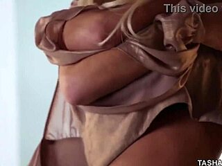 Hot Tasha Reign poses in lingerie with big tits solo masturbation