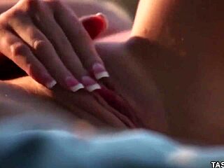 Hot Tasha Reign poses in lingerie with big tits solo masturbation