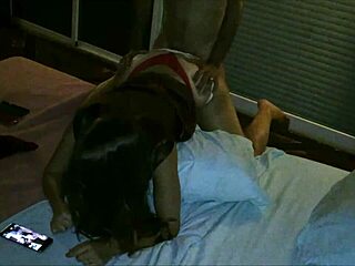 sexy milf in silky panties bent over for homemade doggystyle fuck