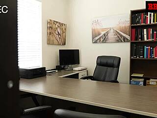 Why is this office whore so hungry for my big black cock in her tight pussy?