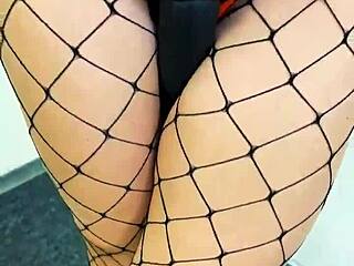 hey, check out this big black strapon ready for pegging your hole in a femdom cuckold scene with milf wife and dildo