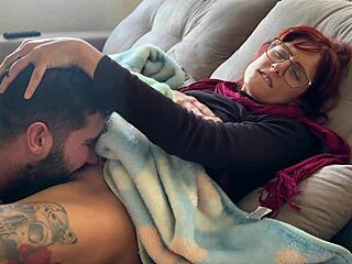 Caught Redhead Masturbating In Garage, Finished With Passionate Cunilingus And Cum In Mouth