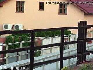 oh man, this y cute girl gettin' public street sex gang bang threesome orgy with 2 guys... so hot!