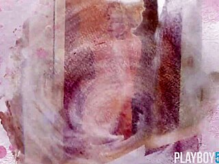 tight body canadian blonde playboy model gets naked in a shower for solo striptease