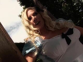 Will these blonde milfs in lingerie lift skirts for outdoor dildo fucking and wet cunt licking in lesbian 69 action?