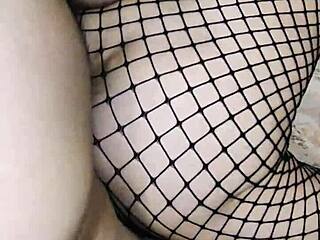 skinny wife in lingerie with tight ass gets rough pov assfucking from big cock