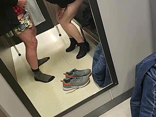 Kiwi slutty milf with tattoos and piercings gets fucked hard in department store changing rooms, ending in creampie during public outdoor session.