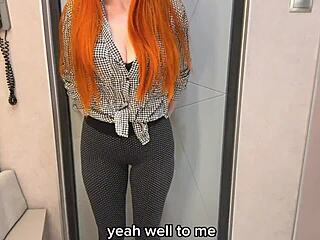 Real Cheating Redhead Wife Gives Blowjob and Rides Maid in Homemade POV Fuck