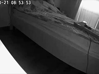the wife set up a hidden camera to catch her husband cheating with the housekeeper in real homemade anal sex video