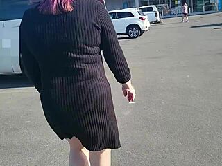 Kiwi slutty milf with tattoos and piercings gets fucked hard in department store changing rooms, ending in creampie during public outdoor session.