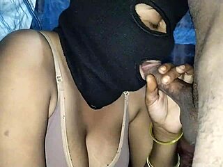 Indian wife receives cum in her mouth after teasing and deepthroat fucking session