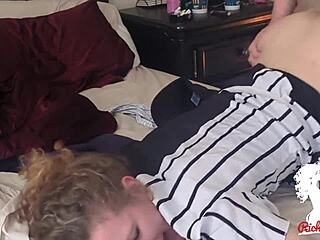 Blonde Milf Takes Creampie Before Big Game Domination