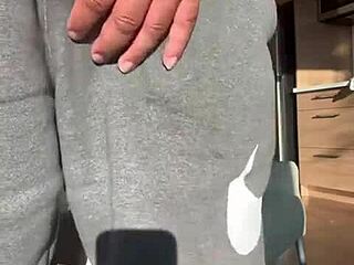 throbbing 9 inch dick gently stroking sex toy into big orgasm