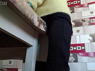 Stepsister Feels Overwhelmed By Intense Solo Masturbation On Desk In Tight Jeans Leading To Multiple Moaning Orgasms