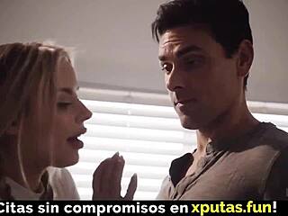 Blonde stepdaughter sucks cock and enjoys fucking with Spanish subtitles, like oh man that's intense.