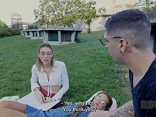 Whoa, that blonde couple does ass licking in European fetish rimjob with nerd vibe.