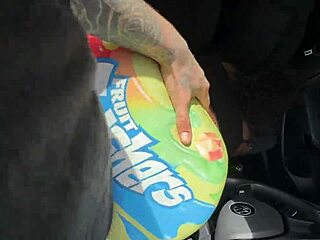 Big Ass Ebony Gets Fucked Through Hole In Tight Shorts During Car Wash Trip