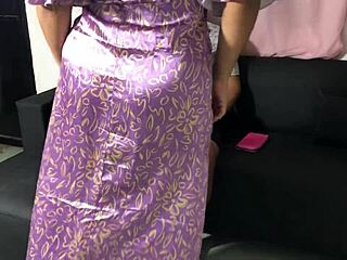 Curvy Latina Mother-In-Law Flashes Big Ass And Tits In Fishnets While Waiting