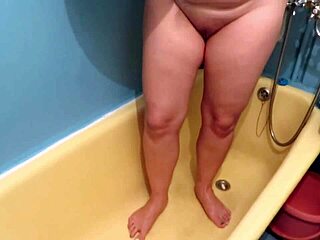 Why does busty milf love pissing and washing with urine in dirty fetish bathtub compilation?