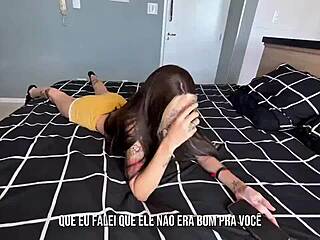 Brazilian teen babe experiences first time interracial creampie with cute latina skin in romantic roleplay