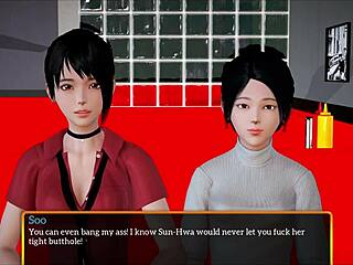 my new family story unfolds with brunette milf and teen