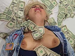 blonde screams while getting punished in pussy and ass for cash like a fuck doll