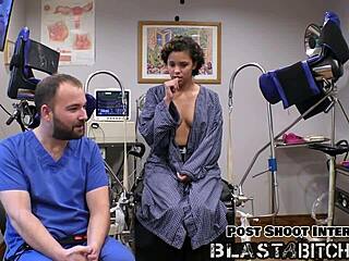 Rebel Wyatt masturbates with pierced nipples in latex gloves during behind-the-scenes action. She gets facial after close-up blowjob and moaning orgasm.