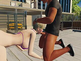 Descriptive kanea finds crossdressing ladyboy on beach and turns him into home slave for shemale action