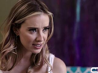 Redhead helps best friend seduce big tit stepmom with kissing and group lesbian action