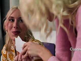 i feel so turned on as my cute blonde friend dominates me with licking during our study session