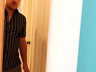 Why does stepbro join in spitroasting petite slut April Olsen with her man in wet MMF threesome action?