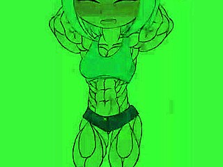 Watch Fubuki's Muscles Grow Huge As She Rips Her Bra And Shorts In This Sexy Hentai Scene!