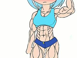 Watch Fubuki's Muscles Grow Huge As She Rips Her Bra And Shorts In This Sexy Hentai Scene!