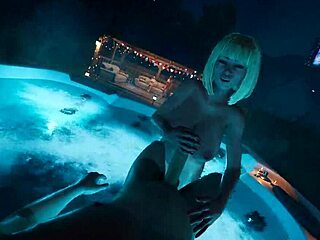 Big natural tits Brittney jerks off cum at wild house party!