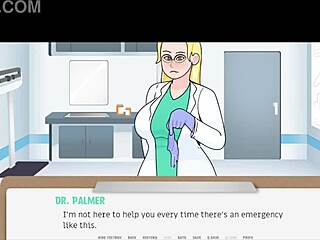 the cartoon doctor treats a patient in the hospital setting casually
