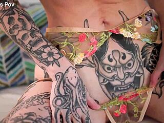 Nichole Saphir starts with deepthroat choking and rough pussy fucking. Then she delivers an unexpected cum in mouth ending.