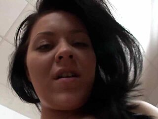 Hot Threesome Two Black Haired Sluts Pleasure Themselves Lucky Guy Joins In