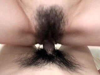 Japanese big tits girl riding in fishnets and lingerie