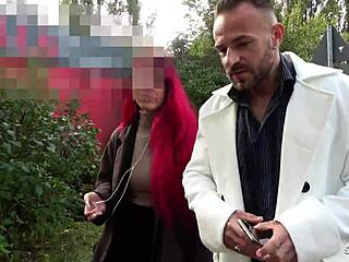 Why does German redhead teen 18+ bitch Dani Luve with big natural saggy tits seduce police officer to fuck without condom?