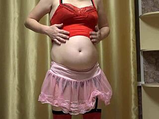 pregnant milf undresses sexily boasting beautiful figure in amateur fetish