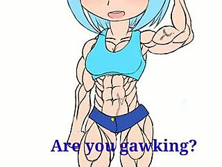 Watch Fubuki's Muscles Grow Huge As She Rips Her Bra And Shorts In This Sexy Hentai Scene!