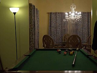 hot milf wife huge tits rocking on pool table desk orgasm