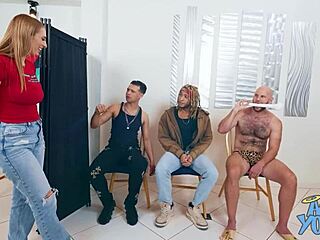 i can't choose one so angel youngs fucks all three dates with double penetration and rough sex in wild train