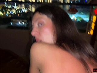 Pool girl quickly brings stranger to orgasm in hotel room encounter