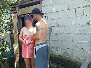 Shower Doesn't Work Married Woman Asks Farm Caretaker For Help Wearing Only Towel And Pays With Rough Sex!