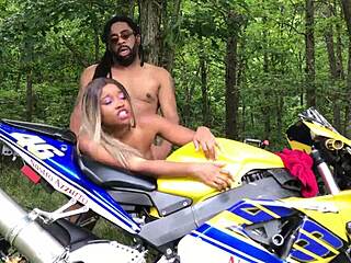 hey, check how don whoe bends nina rivera over his motorcycle for that wild ride. intense ebony action with her big ass and tits!