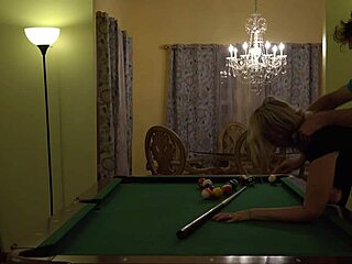 hot milf wife huge tits rocking on pool table desk orgasm