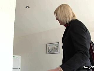 French blonde mature gets gang banged with anal fucking in group scene