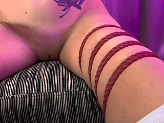 Naughty tattooed redhead girlfriend needed to be punished by her friend in the garage!